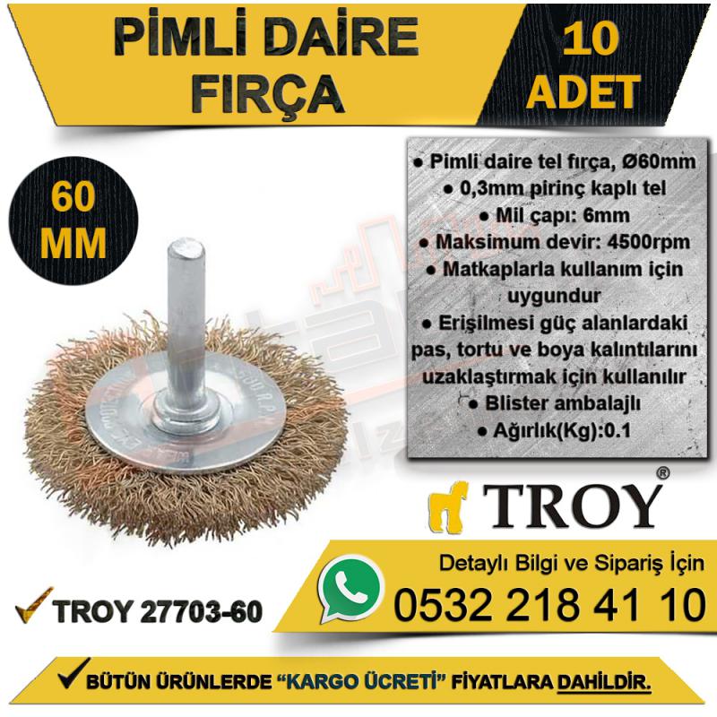 Troy 27703-60 Pimli Daire Fırça 60 Mm (10 Adet)