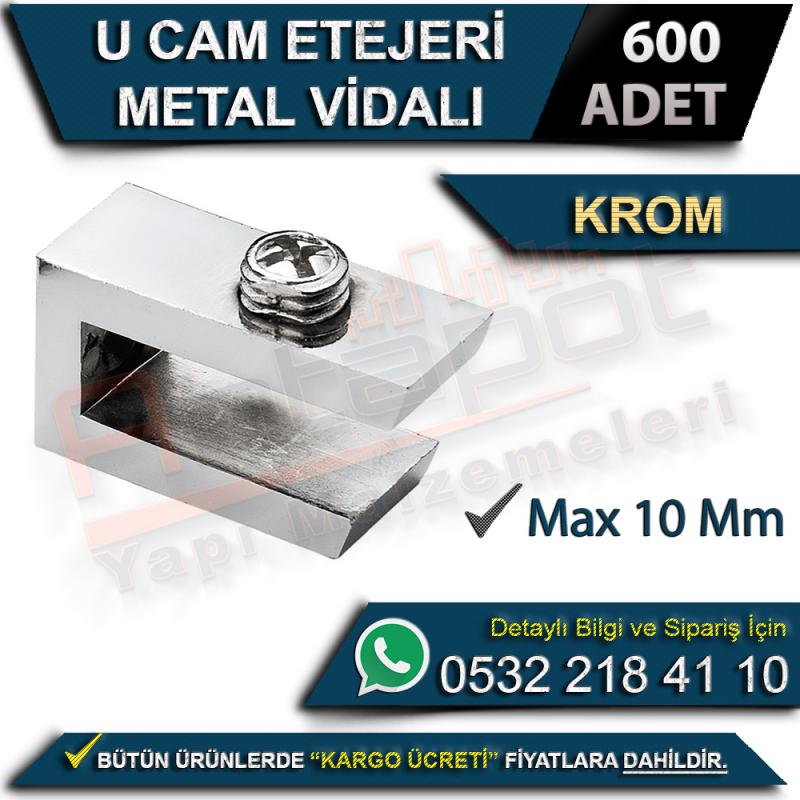 U Cam Etejeri Metal Vidalı (Max 10 Mm) Krom (600 Adet)