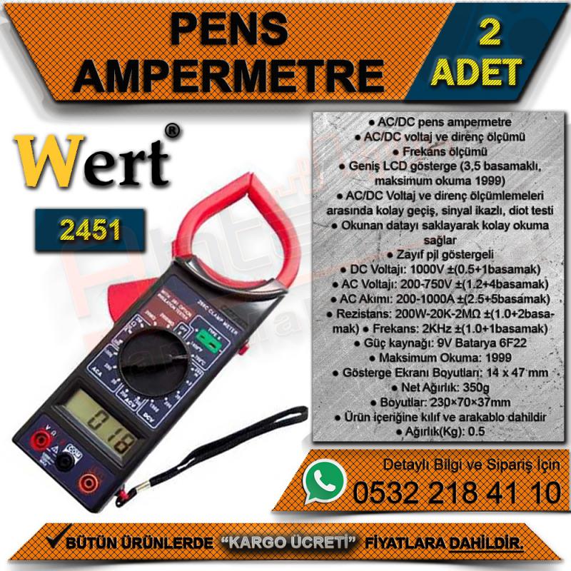 Wert 2451 Pens Ampermetre (2 Adet)
