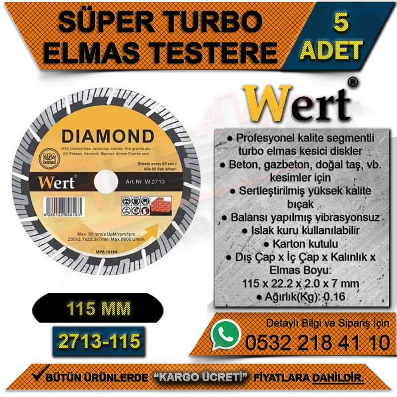 Wert 2713-115 Süper Turbo Elmas Testere (115 Mm) (5 Adet)